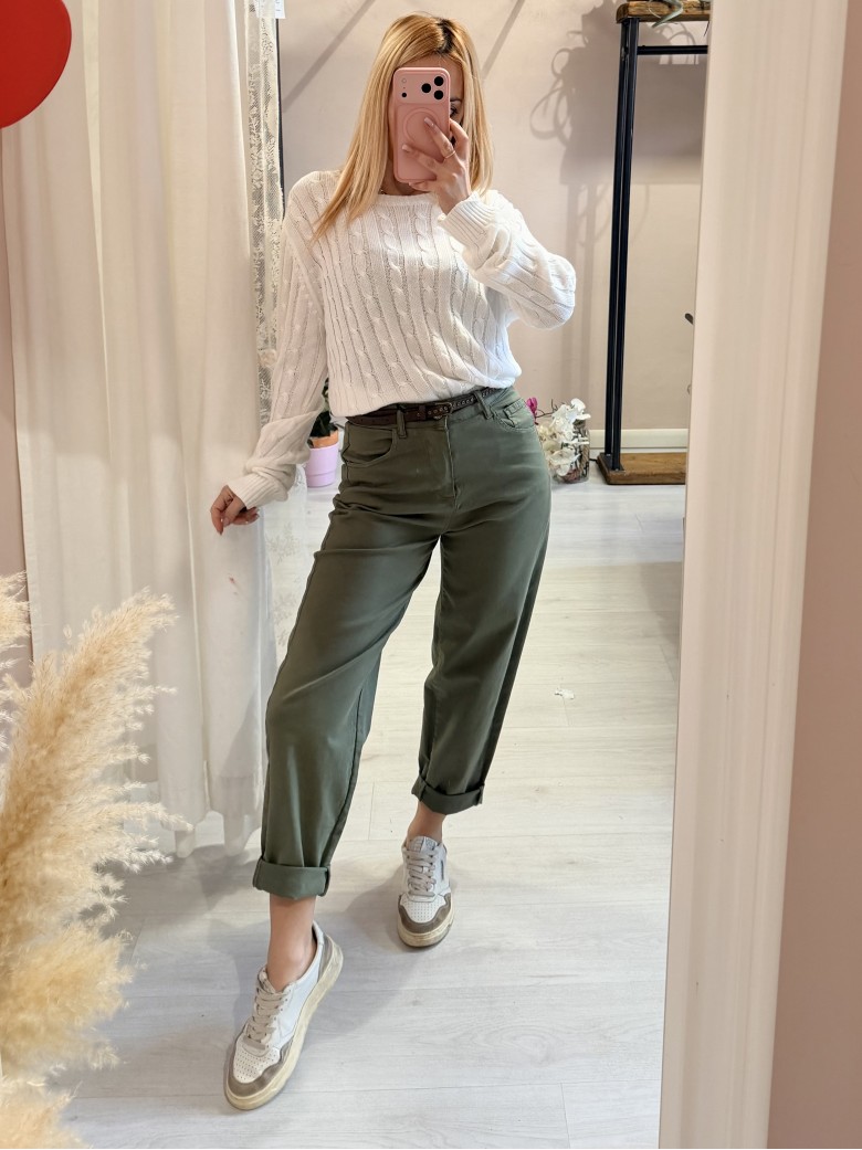 Pantaloni morbidi verdi militare