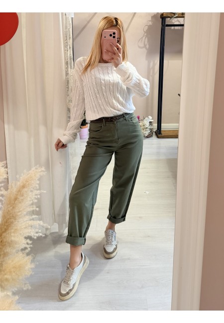 Pantaloni morbidi verdi militare