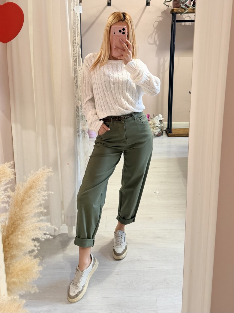 Pantaloni morbidi verdi militare