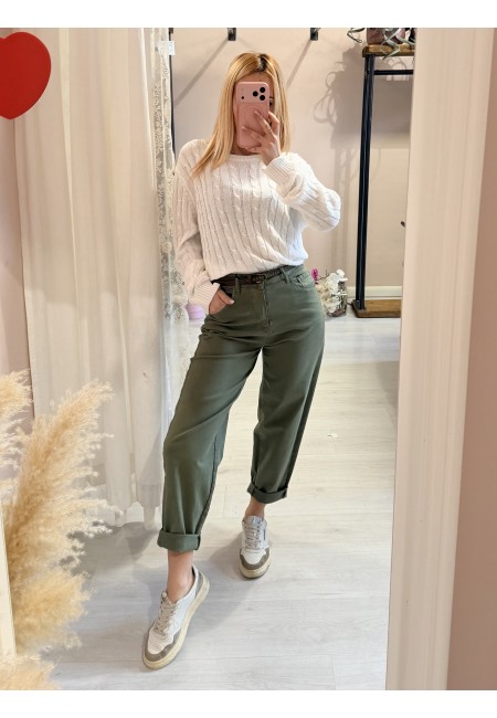 Pantaloni morbidi verdi militare