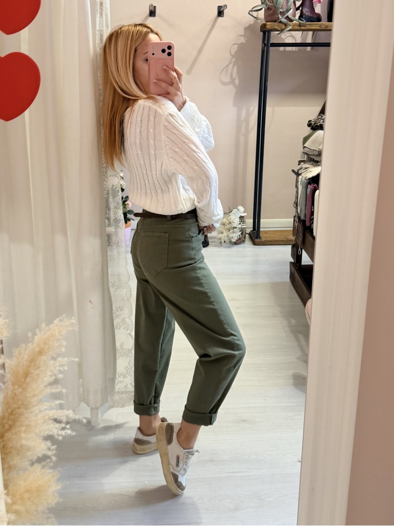 Pantaloni morbidi verdi militare