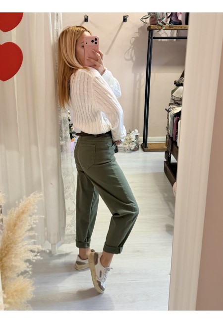 Pantaloni morbidi verdi militare