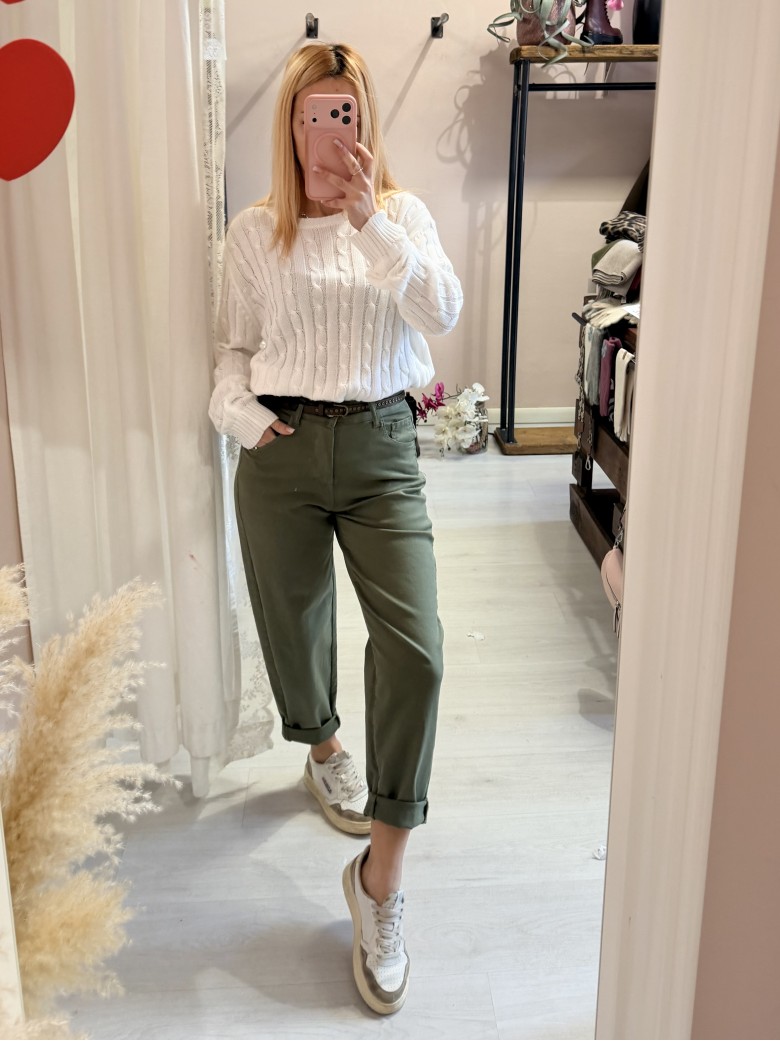Pantaloni morbidi verdi militare
