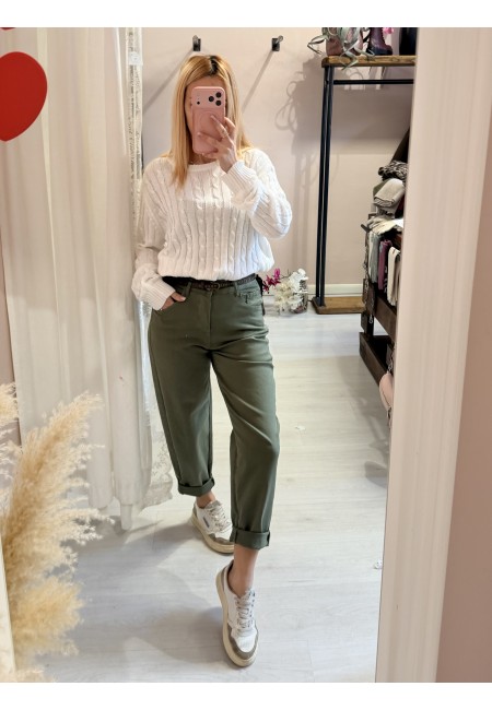 Pantaloni morbidi verdi militare