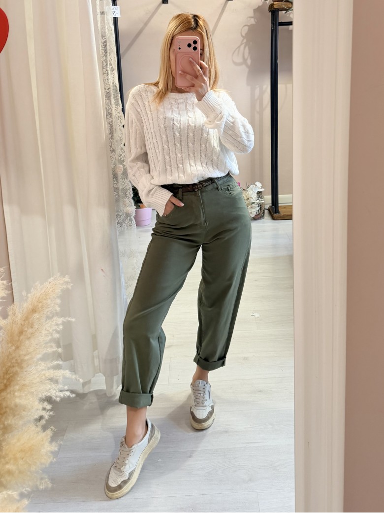 Pantaloni morbidi verdi militare