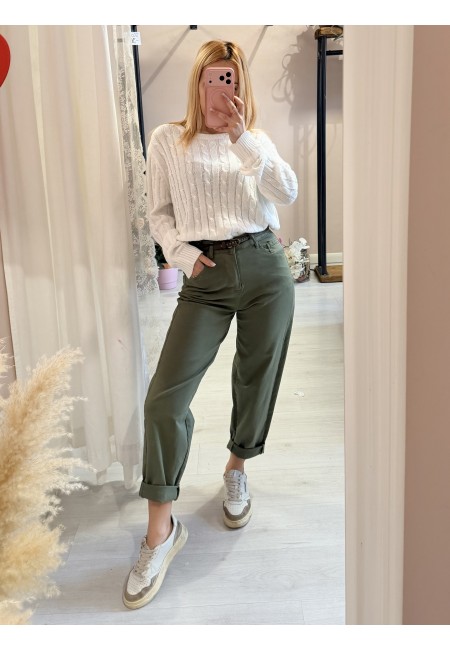 Pantaloni morbidi verdi militare