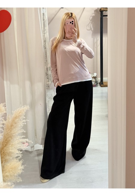 Maglia effetto doppio rosa