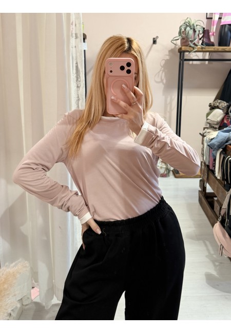 Maglia effetto doppio rosa