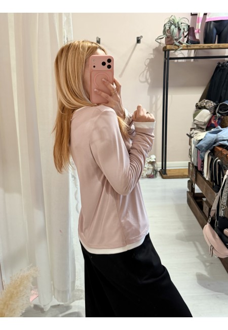Maglia effetto doppio rosa