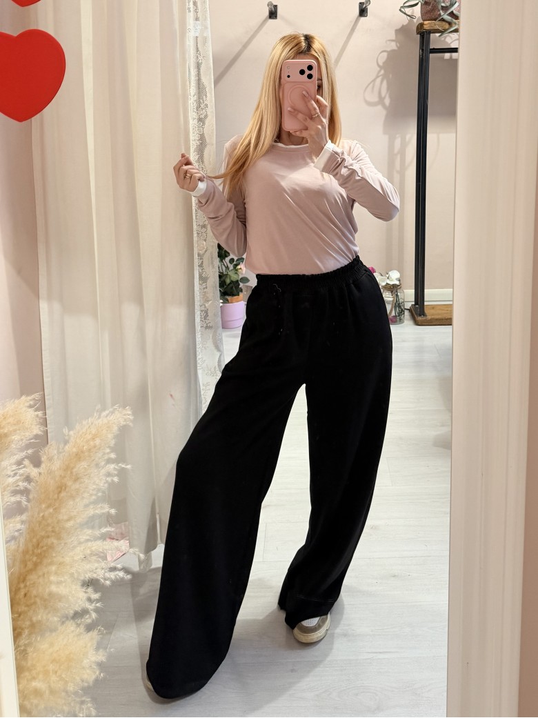 Maglia effetto doppio rosa