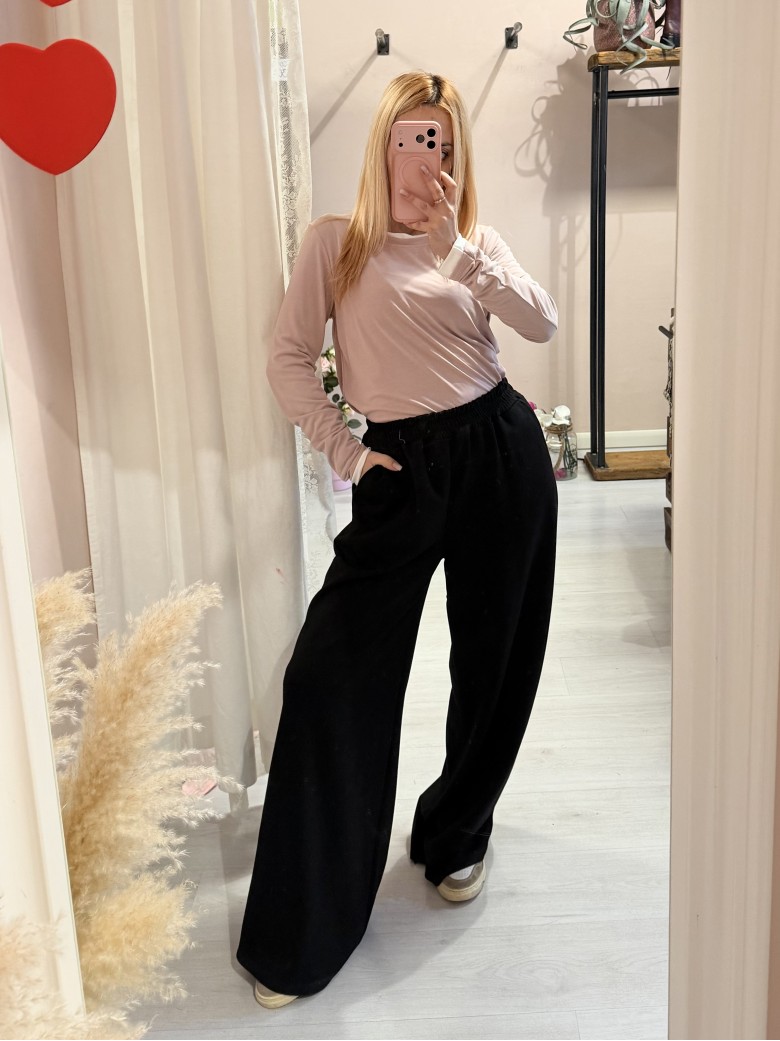 Maglia effetto doppio rosa