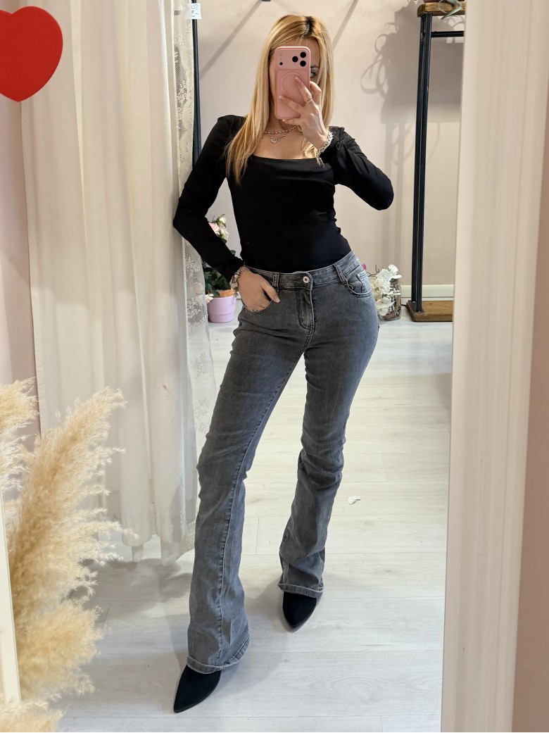 Jeans grigi a ZAMPA push up
