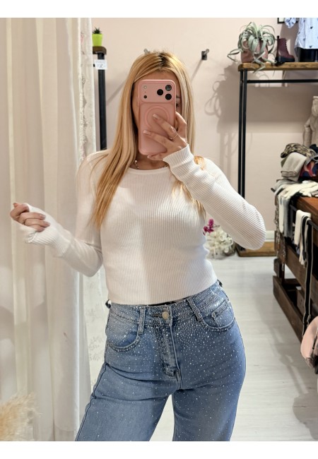 Jeans larghi cascata di STRASS