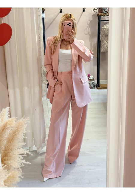 Pantaloni sartoriali larghi rosa