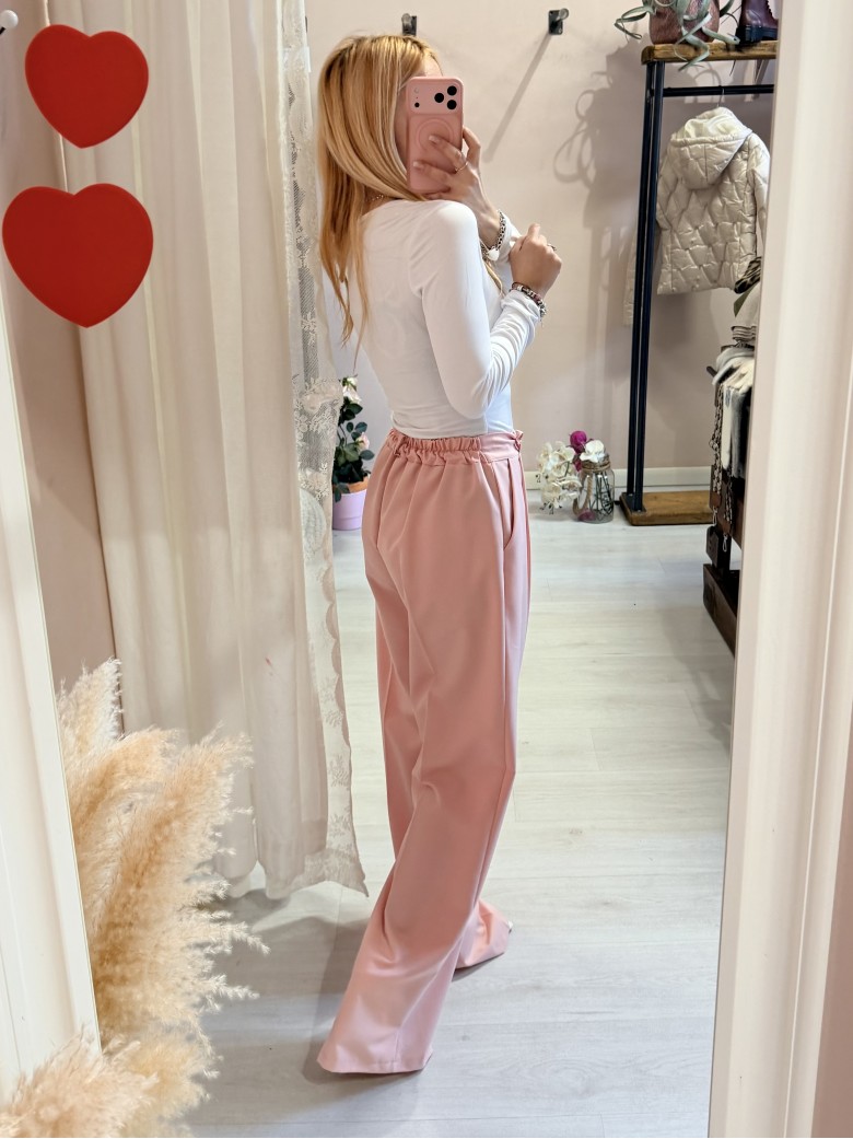 Pantaloni sartoriali larghi rosa