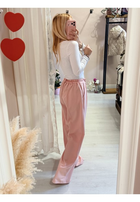 Pantaloni sartoriali larghi rosa