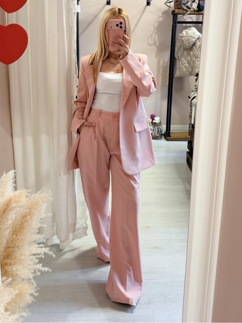 Pantaloni sartoriali larghi rosa