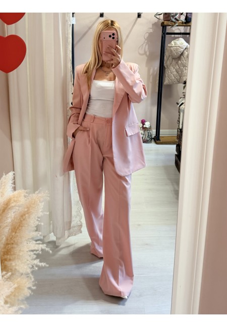 Pantaloni sartoriali larghi rosa