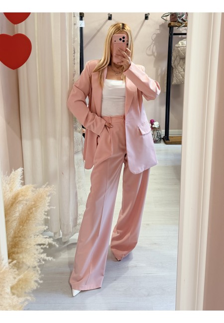 Pantaloni sartoriali larghi rosa