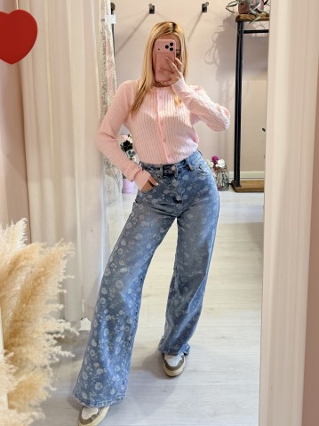 Jeans FIORELLINI larghi 2