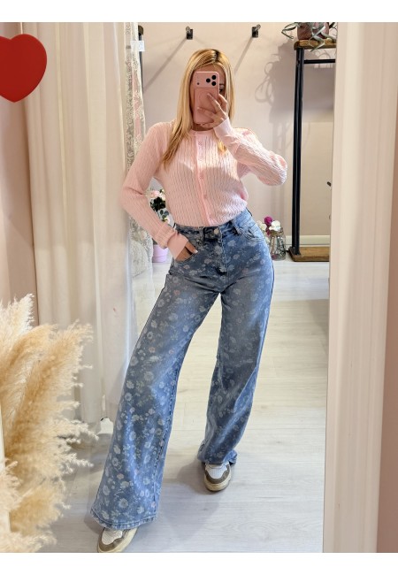 Jeans FIORELLINI larghi