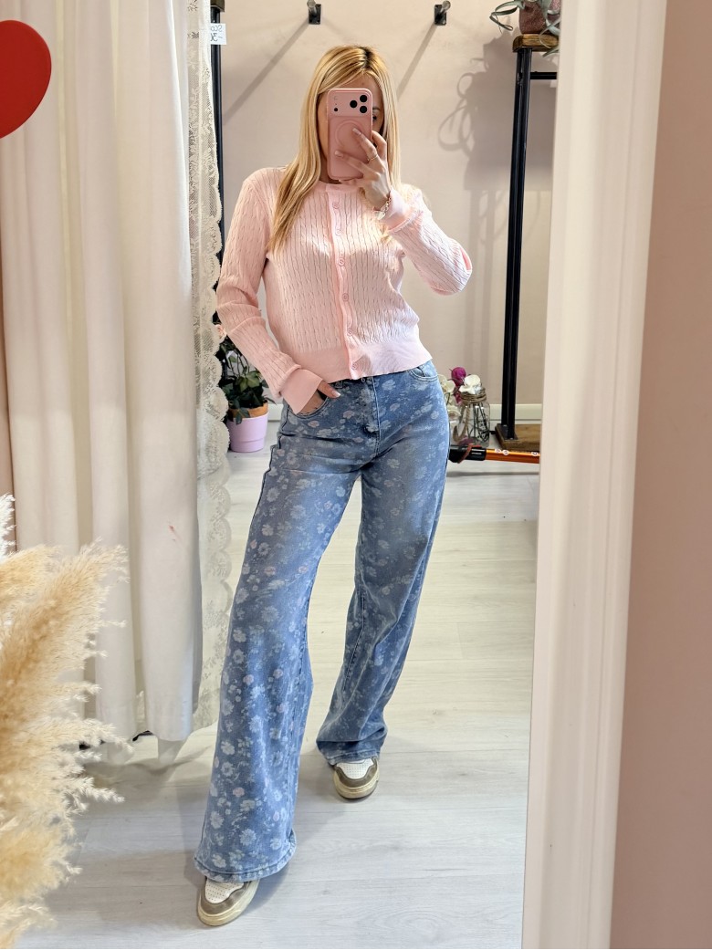 Jeans FIORELLINI larghi