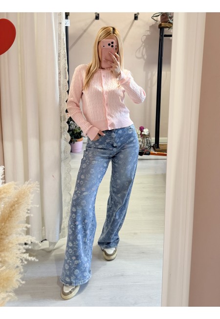 Jeans FIORELLINI larghi