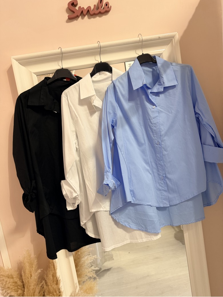 Camicia morbida nera in cotone