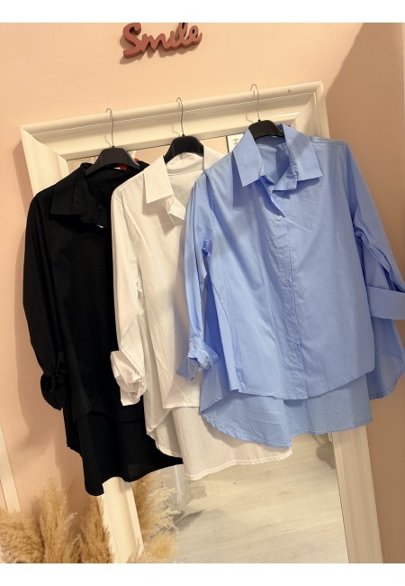 Camicia morbida nera in cotone