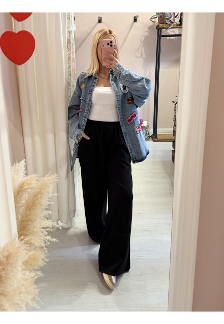 Giacca di jeans con topolino e minnie