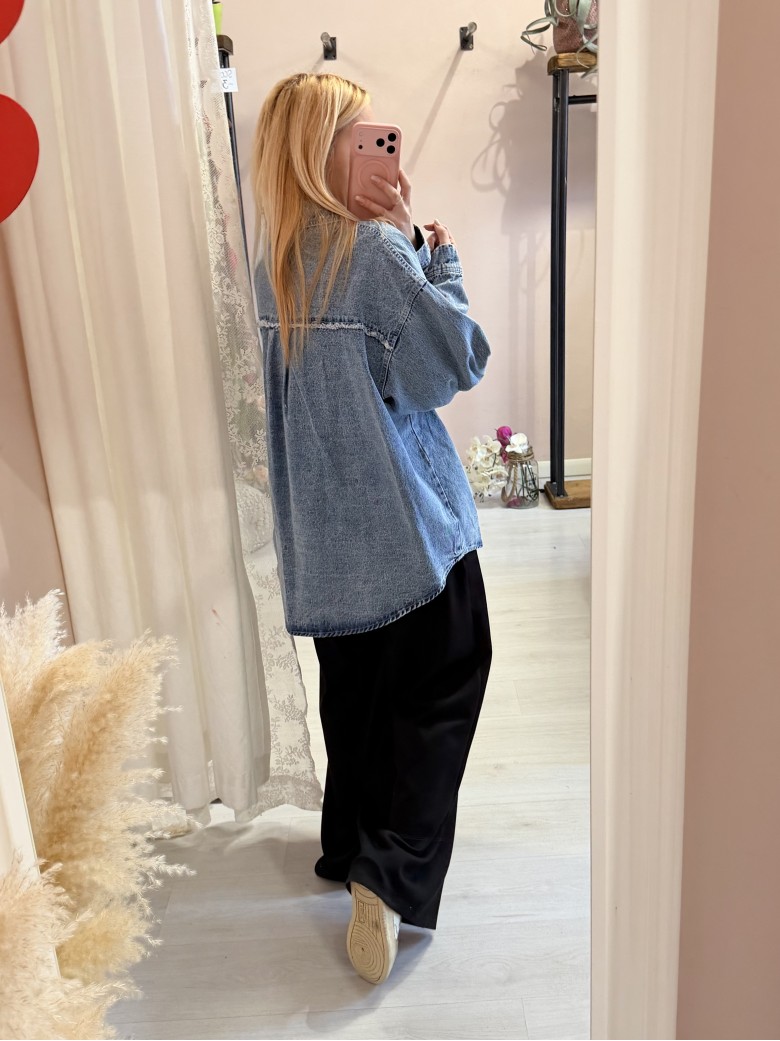 Giacca di jeans con topolino e minnie