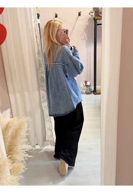 Giacca di jeans con topolino e minnie