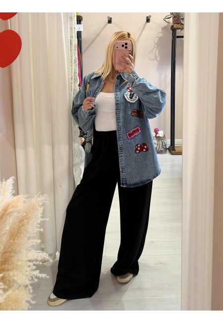 Giacca di jeans con topolino e minnie