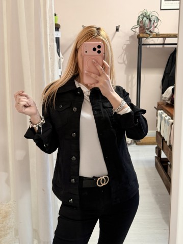 Giubbotto di jeans NERO