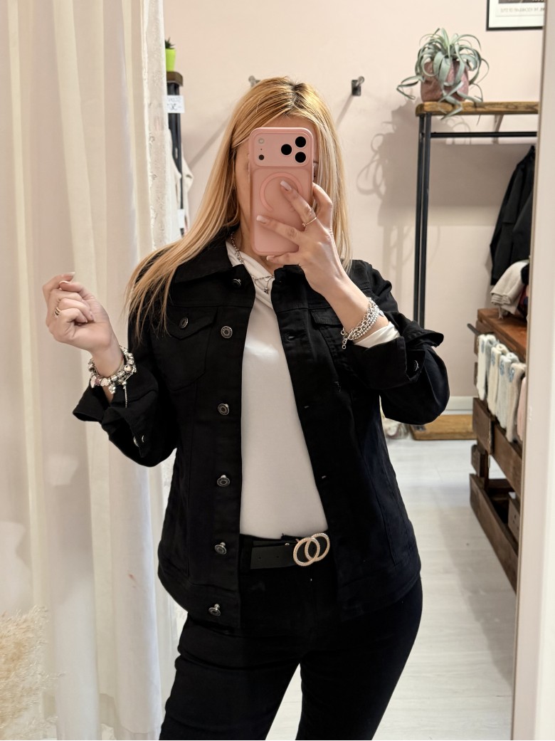 Giubbotto di jeans NERO