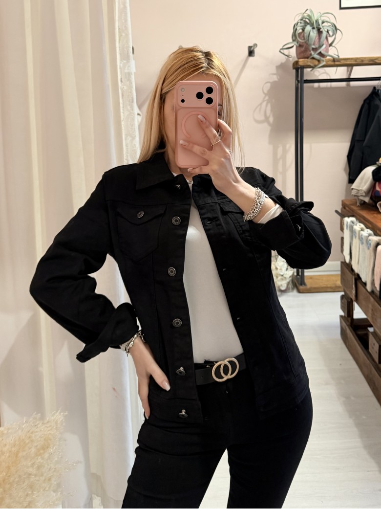 Giubbotto di jeans NERO