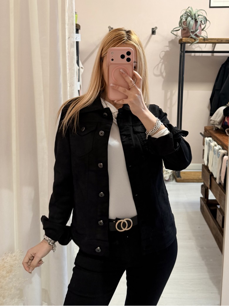 Giubbotto di jeans NERO