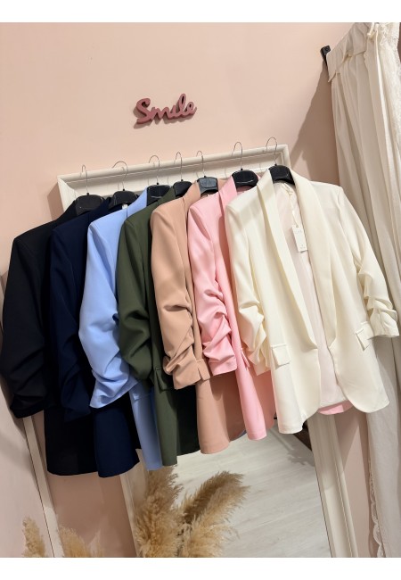 Blazer giacca manica arricciata