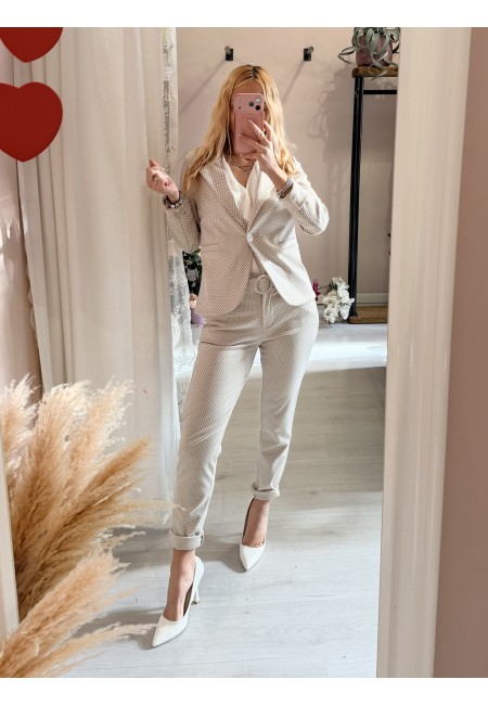 Pantaloni ICHI bianchi e beige