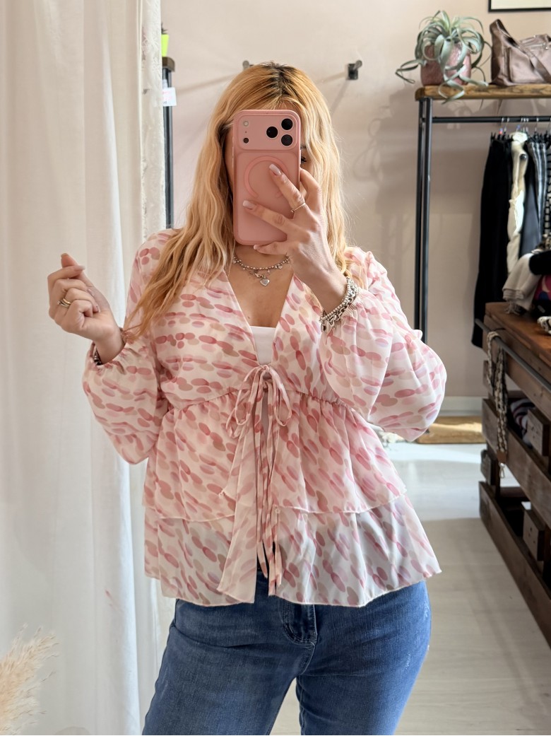 Camicetta blusa laccini sul rosa