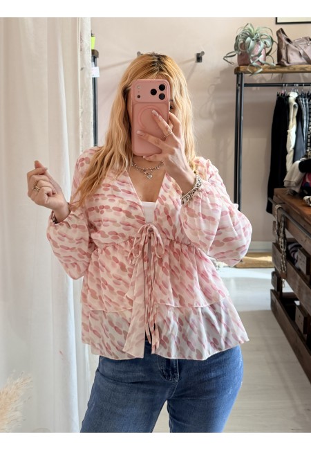 Camicetta blusa laccini sul rosa
