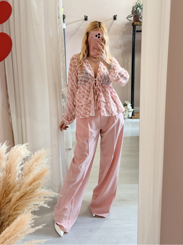 Camicetta blusa laccini sul rosa