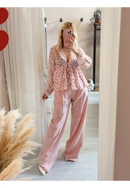 Camicetta blusa laccini sul rosa