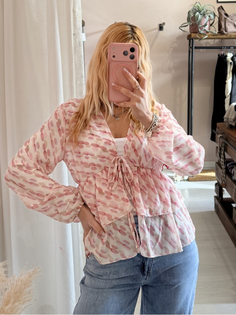 Camicetta blusa laccini sul rosa