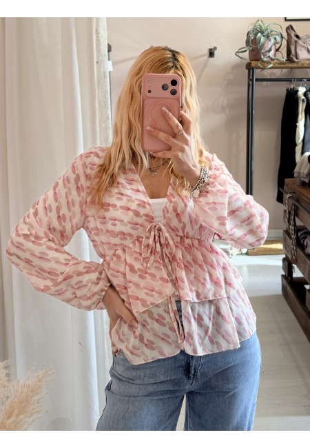 Camicetta blusa laccini sul rosa