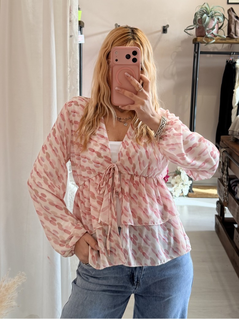 Camicetta blusa laccini sul rosa
