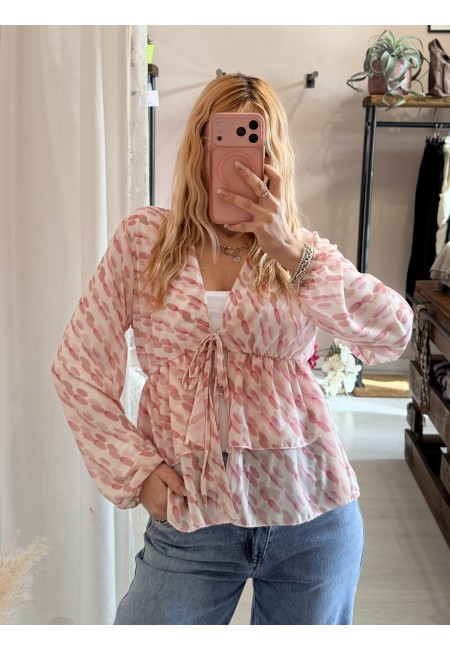Camicetta blusa laccini sul rosa