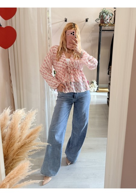 Camicetta blusa laccini sul rosa