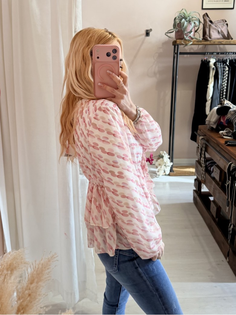 Camicetta blusa laccini sul rosa