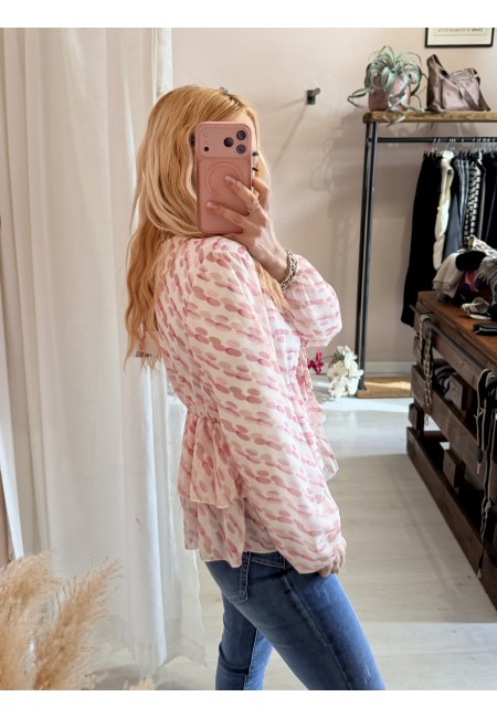 Camicetta blusa laccini sul rosa